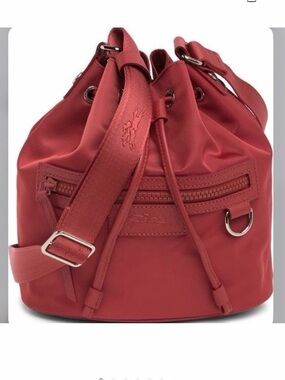 🆕-Longchamp Neoprene Bucket Bag- Red.
